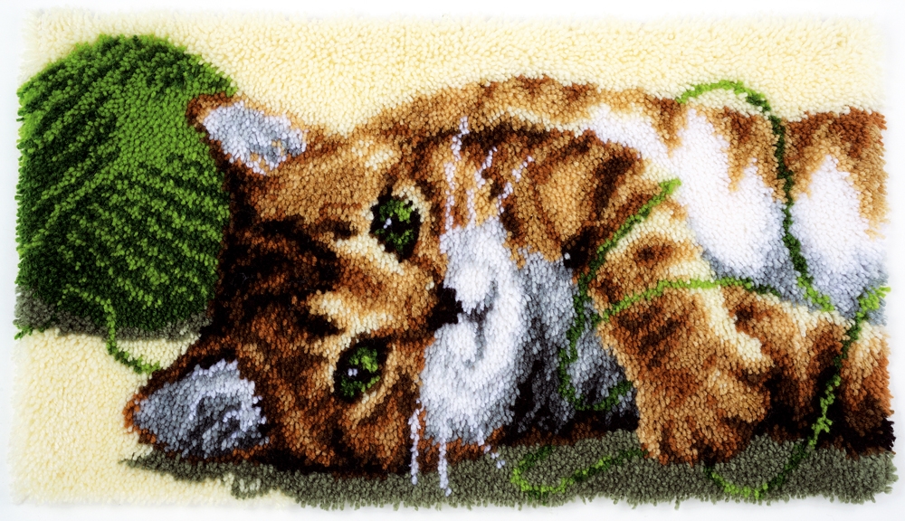 Ga op pad Componeren Licht Playful Cat - smyrna tapijt - Vervaco - Knooppakketten